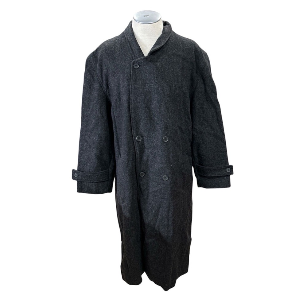 Adam Spencer  Trench Coat 42 Mens Double Breasted Lana Virgin Wool